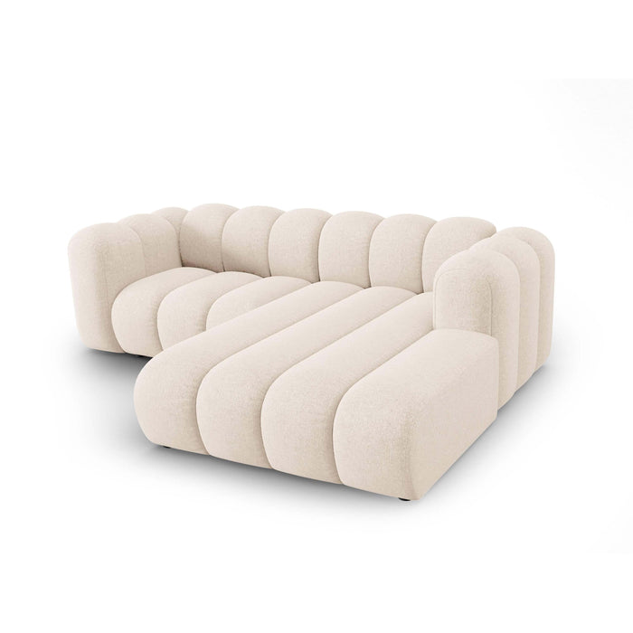 Micadoni Lupine 3-zits Hoekbank met Chaise Longue Rechts - Chenille - Lichtbeige