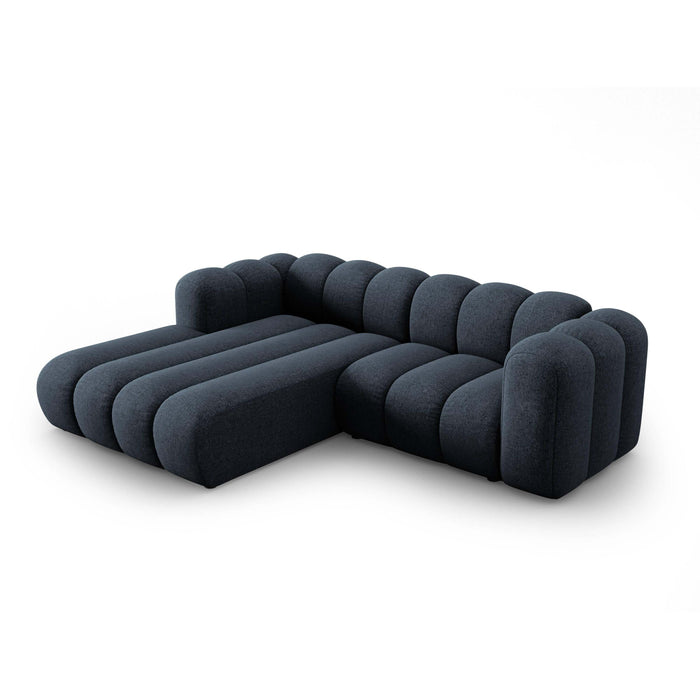 Micadoni Lupine 3-zits Hoekbank met Chaise Longue Links - Chenille - Koningsblauw