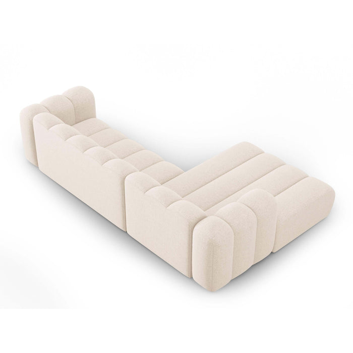 Micadoni Lupine 4-zits Hoekbank met Chaise Longue Links - Chenille - Lichtbeige