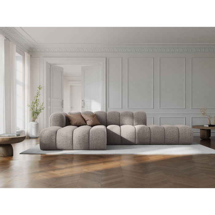 Micadoni Lupine 5-zits Hoekbank met Chaise Longue Open Links - Chenille - Beige
