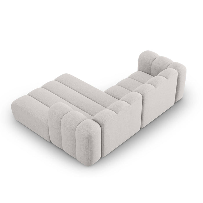 Micadoni Lupine 3-zits Hoekbank met Chaise Longue Rechts - Chenille - Lichtgrijs