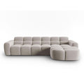 Micadoni Lisa Hoekbank met Chaise Longue Rechts - Velvet - Lichtbeige