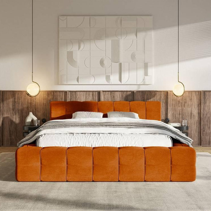 Selsey Design Tilly bedframe velvet met opbergvak 140 x 200 cm