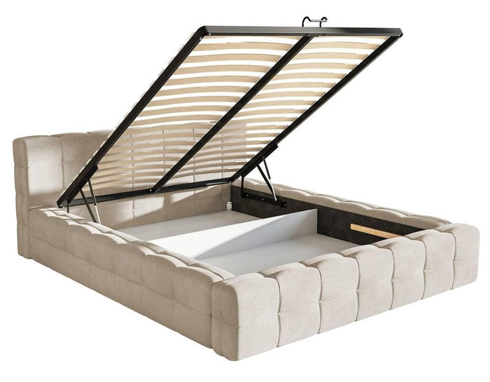 Selsey Design Tilly bedframe velvet met opbergvak 140 x 200 cm