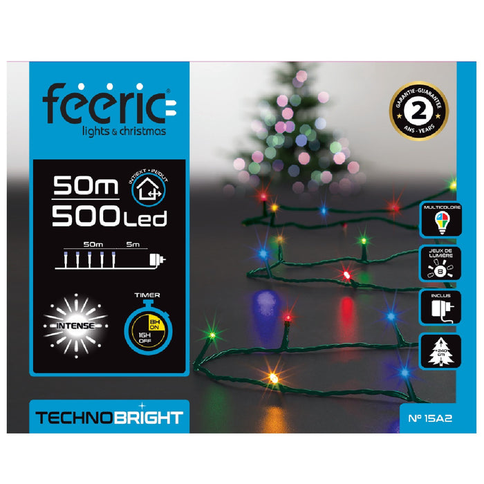 Feeric lights kerstverlichting - gekleurd - 50 meter - 500 leds