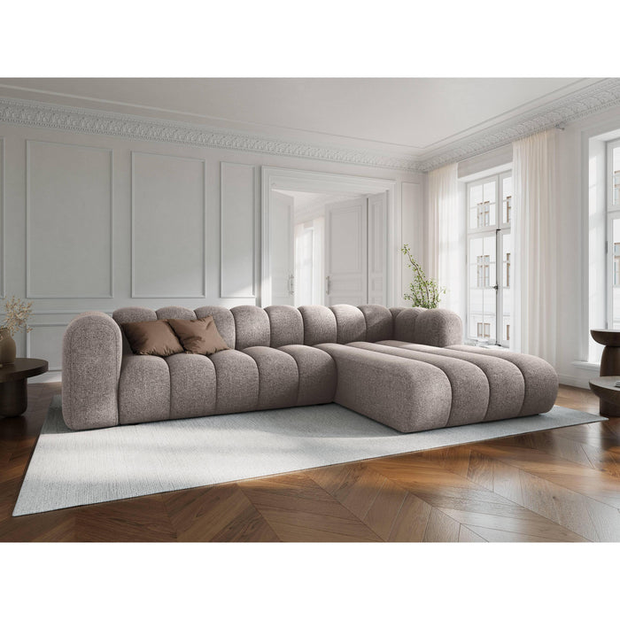 Micadoni Lupine 4-zits Hoekbank met Chaise Longue Rechts - Chenille - Beige