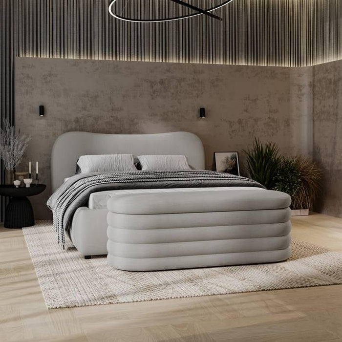 NADUVI Collection Lavelle bedframe bouclé met opbergvak 140 x 200 cm