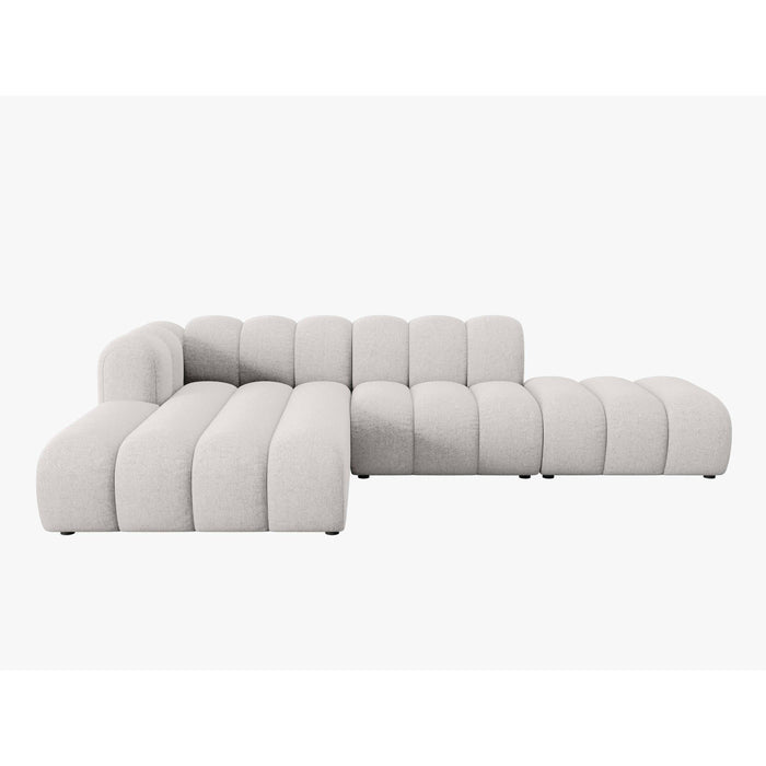 Micadoni Lupine 5-zits Hoekbank met Chaise Longue Open Links - Chenille - Lichtgrijs