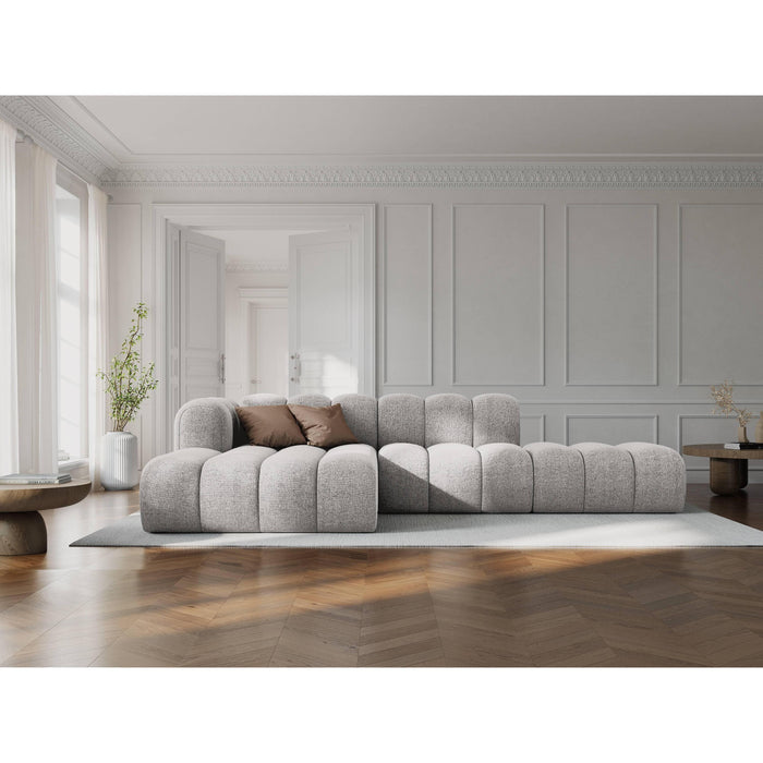 Micadoni Lupine 5-zits Hoekbank met Chaise Longue Open Links - Chenille - Lichtgrijs