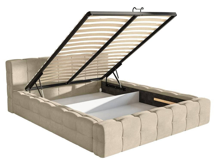 Selsey Design Tilly bedframe velvet met opbergvak 140 x 200 cm