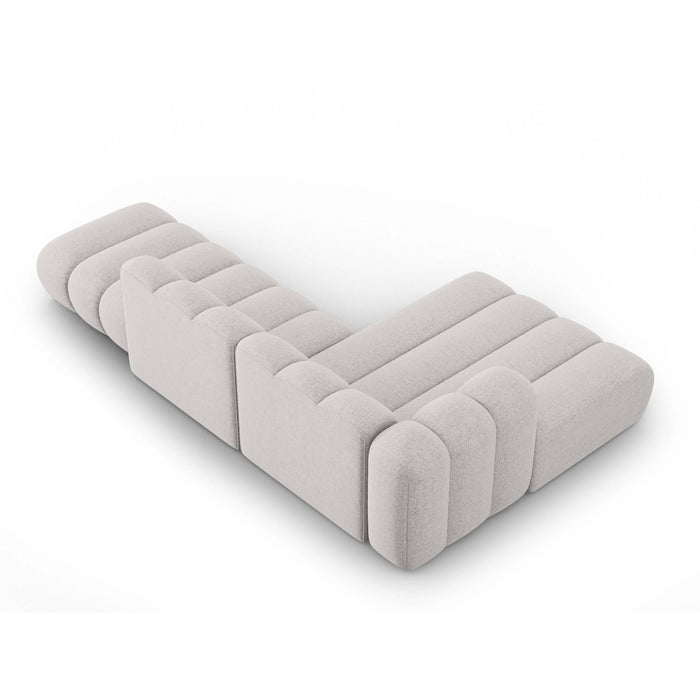 Micadoni Lupine 5-zits Hoekbank met Chaise Longue Open Links - Chenille - Lichtgrijs