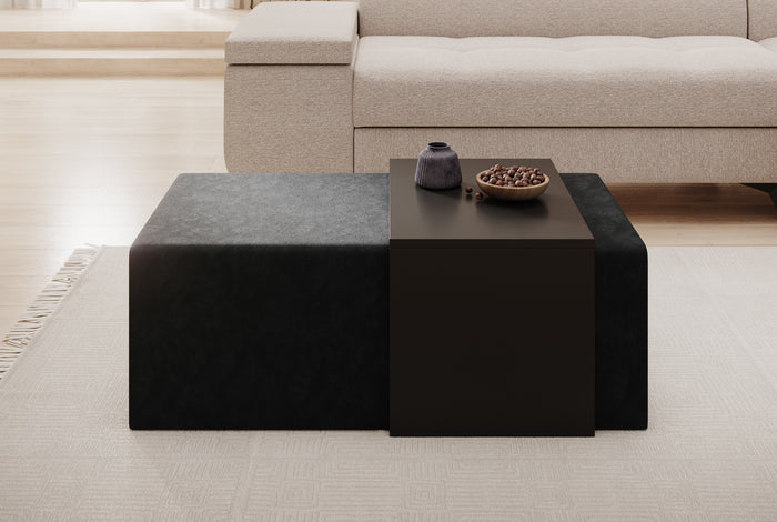 Meubella Salontafel Melbourne - Zwart velvet  - 110 cm