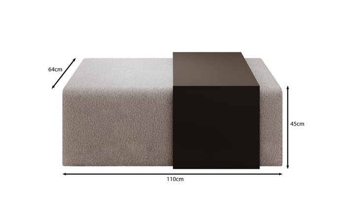 Meubella Salontafel Melbourne - Zwart velvet  - 110 cm