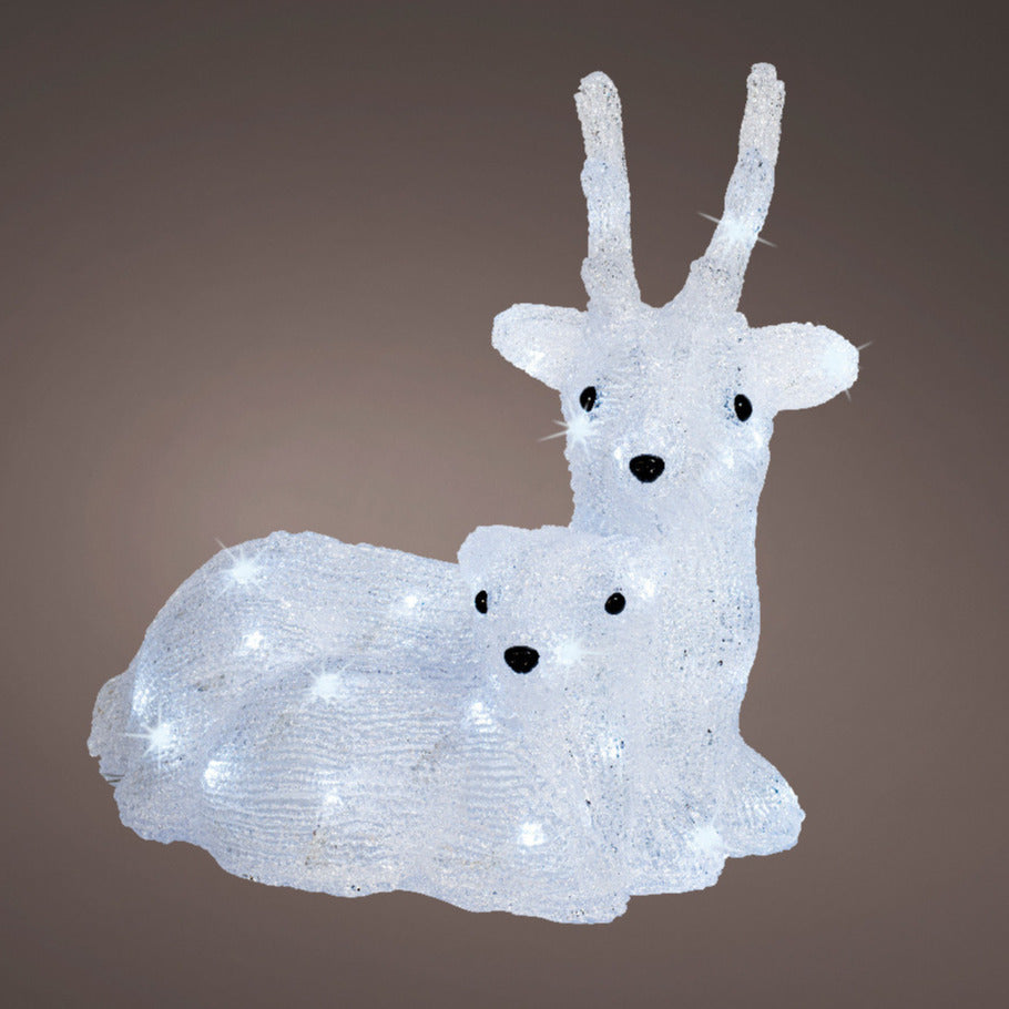 Lumineo Kerstfiguur verlicht - rendier - LED - helder wit - 34cm