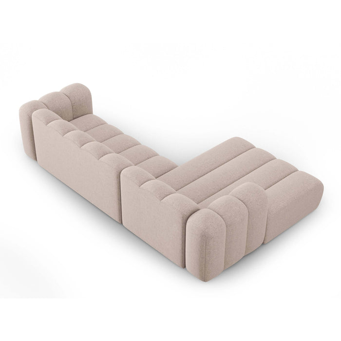 Micadoni Lupine 4-zits Hoekbank met Chaise Longue Links - Chenille - Beige