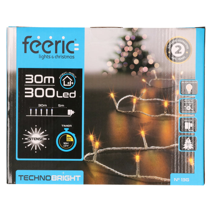 Feeric lights Kerstverlichting - warm wit - 30 meter - 300 leds