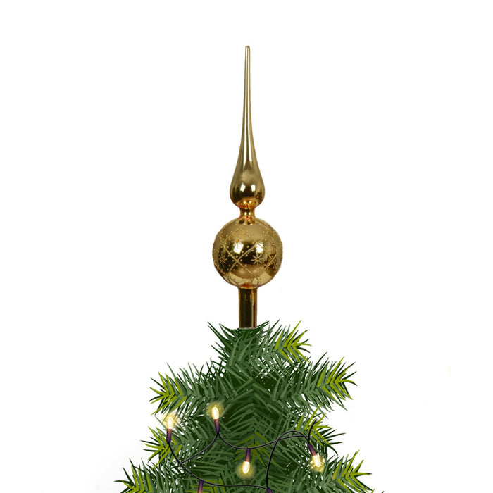 Decoris kerstboom piek luxe - goud - glas - 31cm