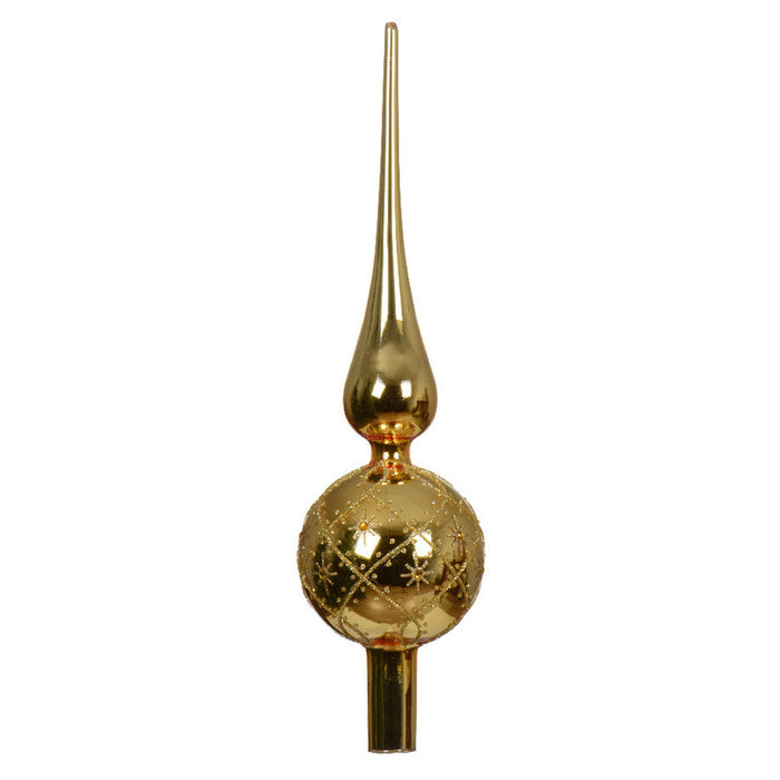 Decoris kerstboom piek luxe - goud - glas - 31cm