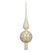 Decoris kerstboom piek luxe - creme wit|goud - glas - 31cm