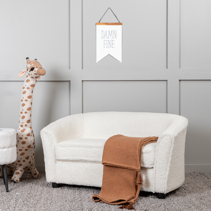 Nest living Olaf teddystof kinderbankje wit