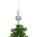 Decoris kerstboom piek luxe - wit - parelmoer - glas - 31cm