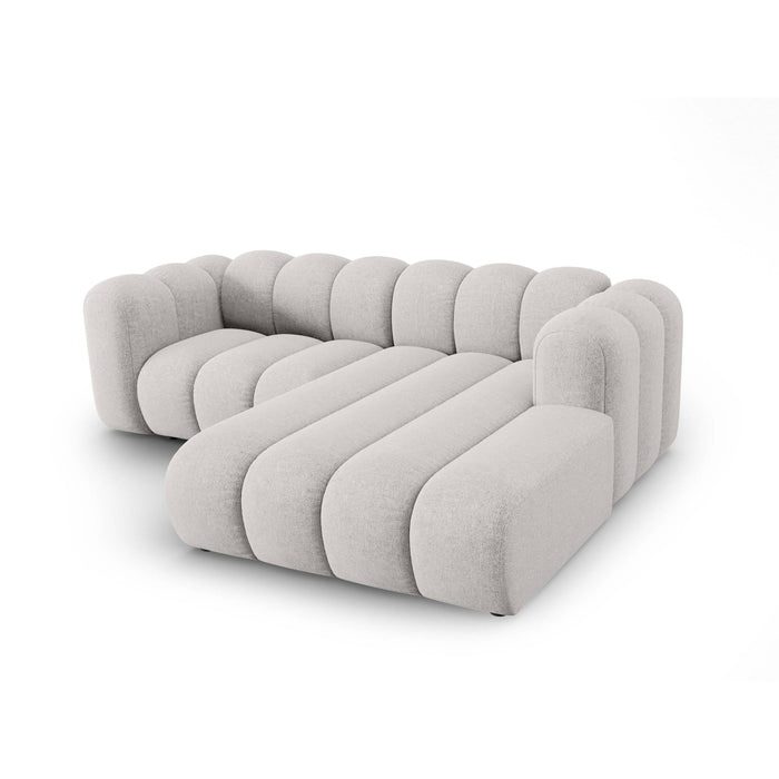 Micadoni Lupine 3-zits Hoekbank met Chaise Longue Rechts - Chenille - Lichtgrijs