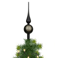 Decoris kerstboom piek luxe - zwart - glas - 31cm