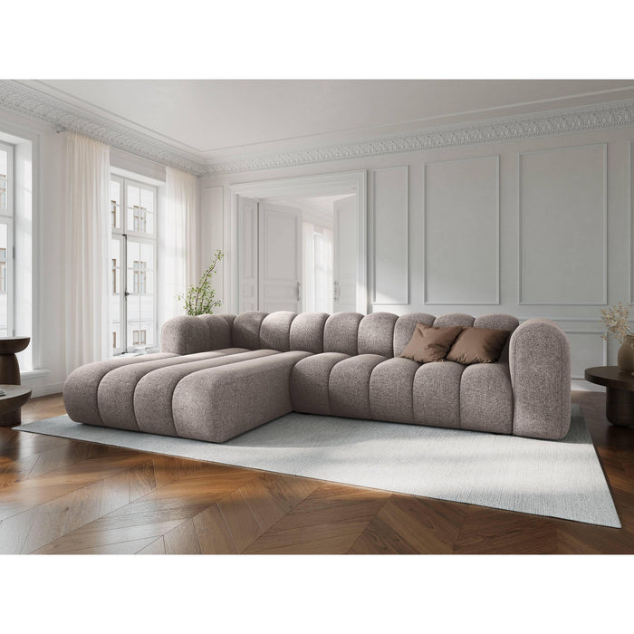 Micadoni Lupine 4-zits Hoekbank met Chaise Longue Links - Chenille - Beige