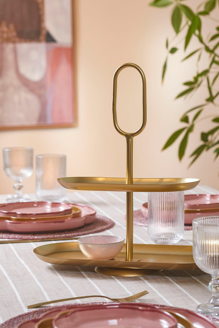 Mica Decorations Rama Etagere 2 Laags - L38 x B17 x H37 cm - Goud