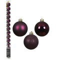 Decoris Mini kerstballen - 14x- donkerpaars - D3 cm - kunststof