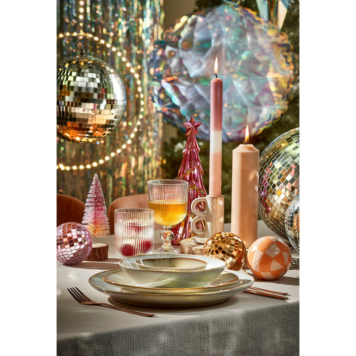 House of Seasons kerstballen - disco - 3x st - goud - 8 cm