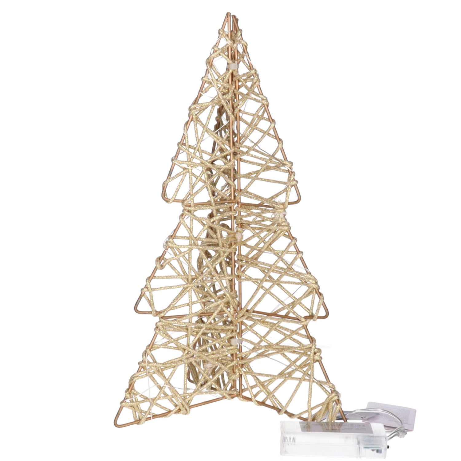 Countryfield verlicht kerstboompje - 31 cm - goud - 20 LED