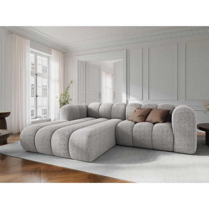 Micadoni Lupine 3-zits Hoekbank met Chaise Longue Links - Chenille - Lichtgrijs