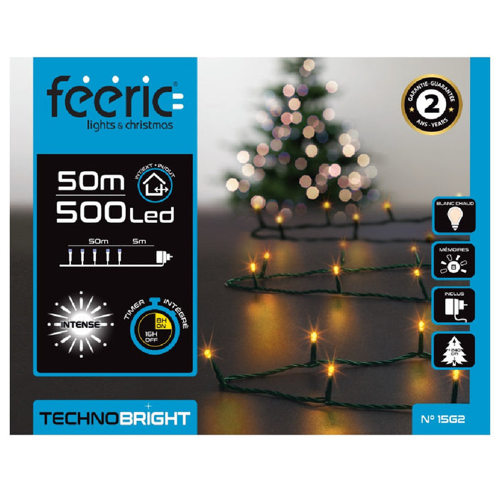 Feeric lights kerstverlichting - warm wit - 50 meter - 500 leds