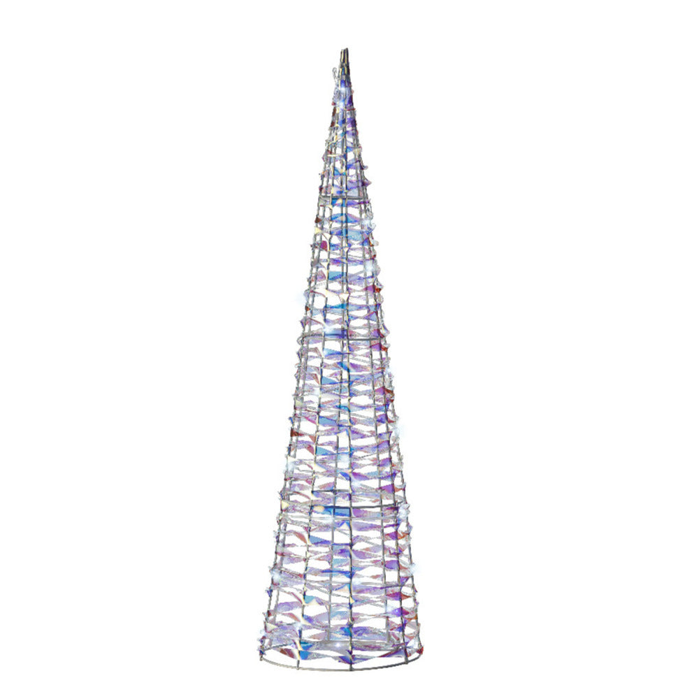 Lumineo LED kegel kerstboom lamp - zilver- 20 leds wit - H40