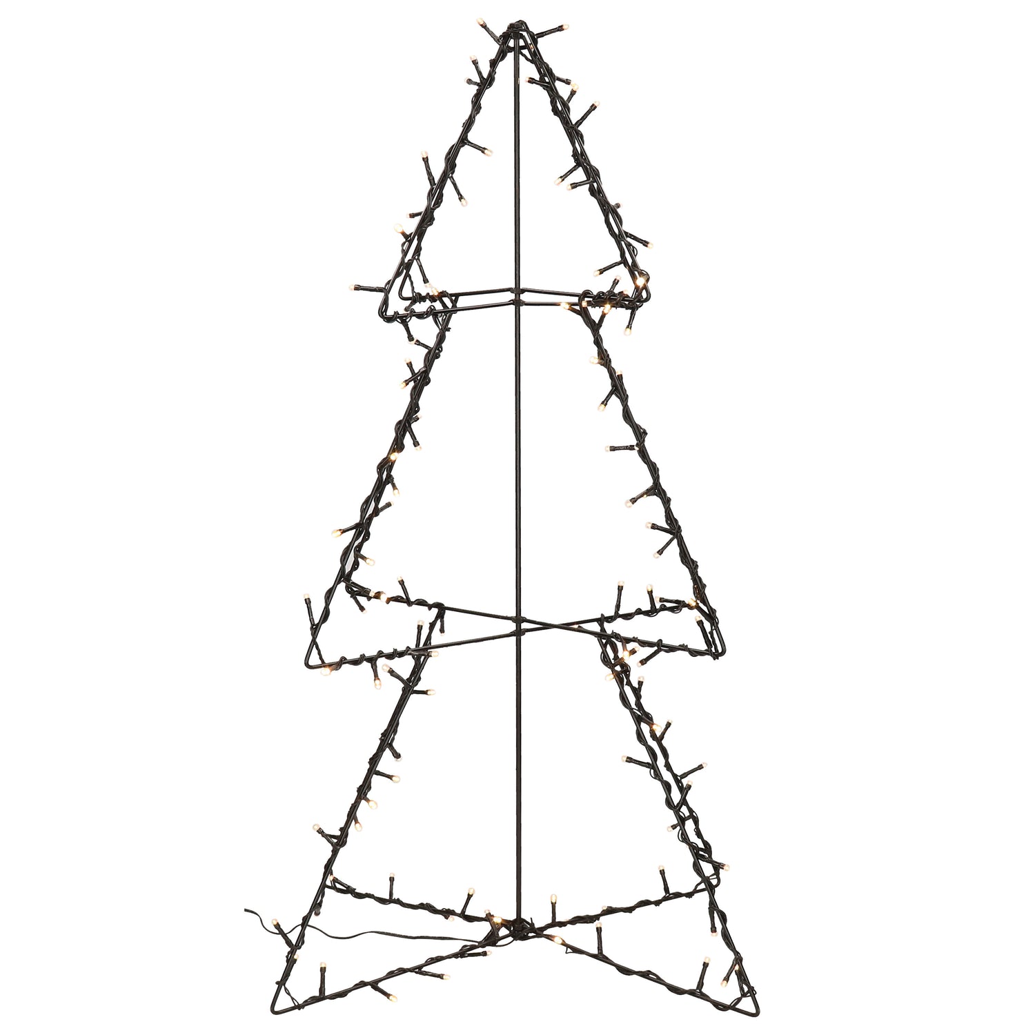 Anna's Collection Verlichte 3D kerstboom - 77cm - zwart - 120 led
