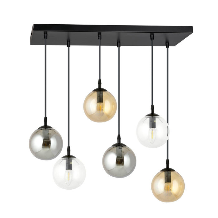 NADUVI Collection Glazen hanglamp eetkamer Cosmo 6-lichts