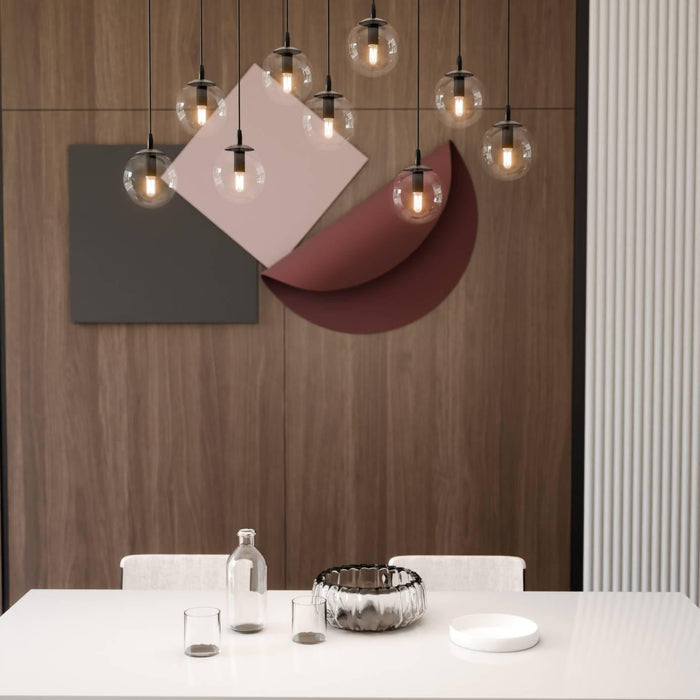 NADUVI Collection Glazen hanglamp eetkamer Cosmo 9-lichts