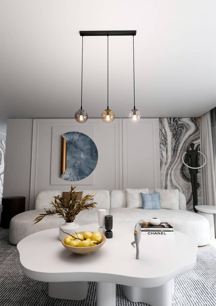 NADUVI Collection Glazen hanglamp eetkamer Cosmo 3-lichts