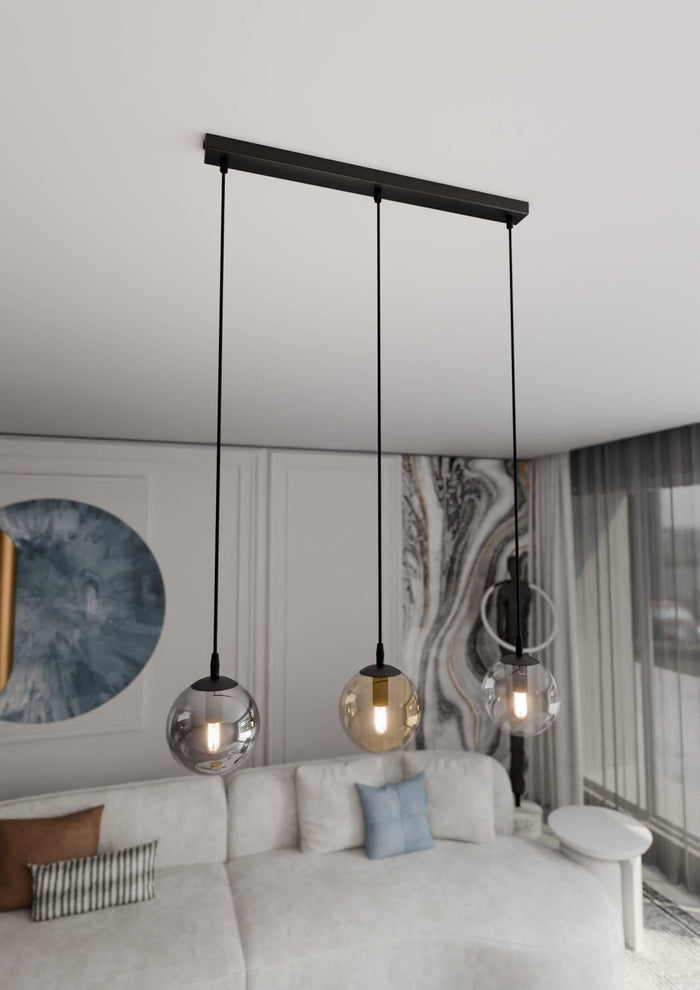 NADUVI Collection Glazen hanglamp eetkamer Cosmo 3-lichts