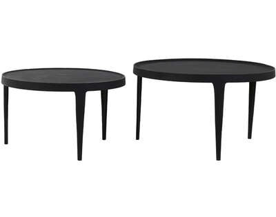 Light&living Salontafel S|2 Ø64x39+Ø75x44 cm TOBIAS zwart