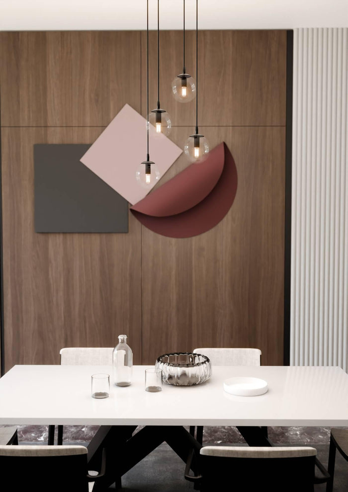 NADUVI Collection Glazen hanglamp eetkamer Cosmo rond 4-lichts