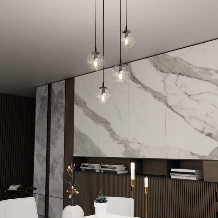 NADUVI Collection Glazen hanglamp eetkamer Cosmo rond 4-lichts