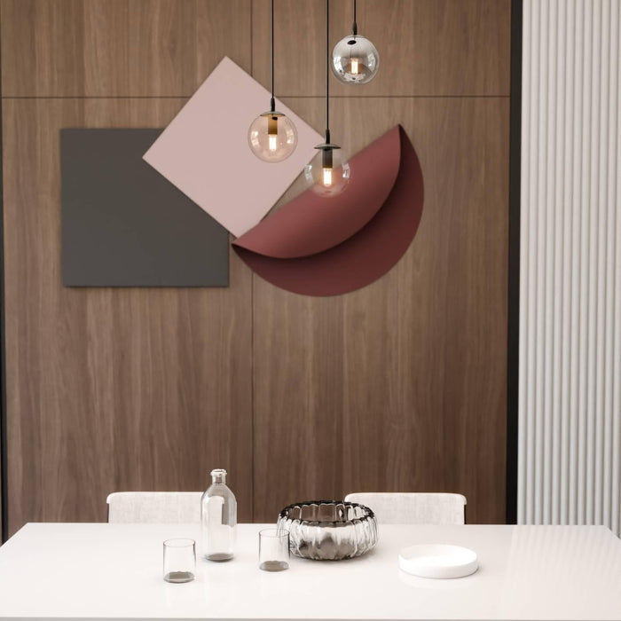 NADUVI Collection Glazen hanglamp eetkamer Cosmo rond 3-lichts