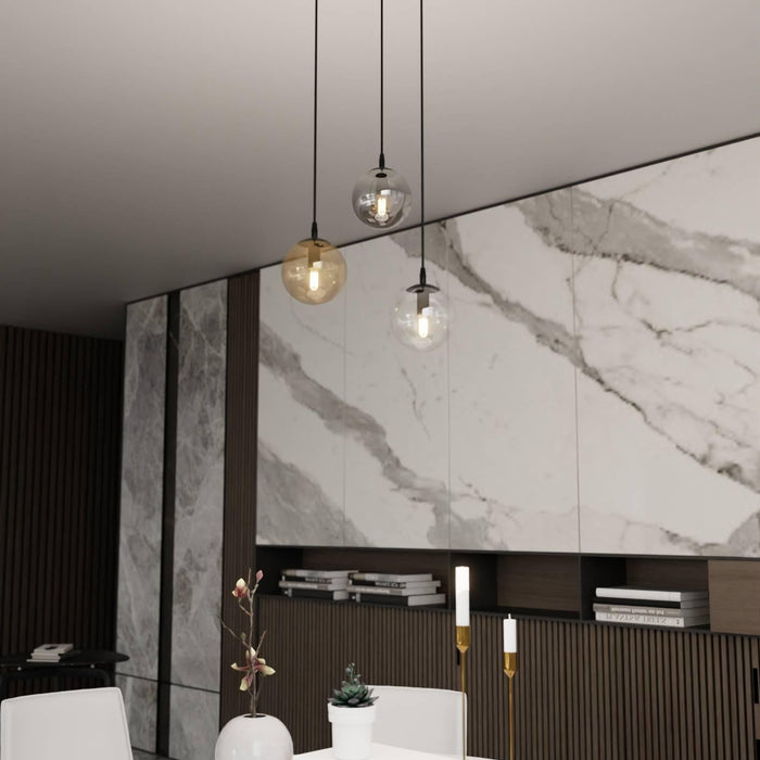 NADUVI Collection Glazen hanglamp eetkamer Cosmo rond 3-lichts