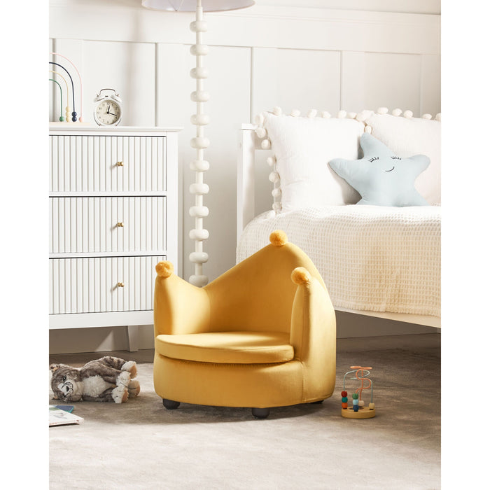 Beliani - VEGA - Kinderstoel - Mosterdgeel - Fluweel