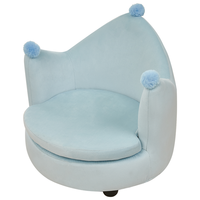 Beliani - VEGA - Kinderstoel - Lichtblauw - Fluweel