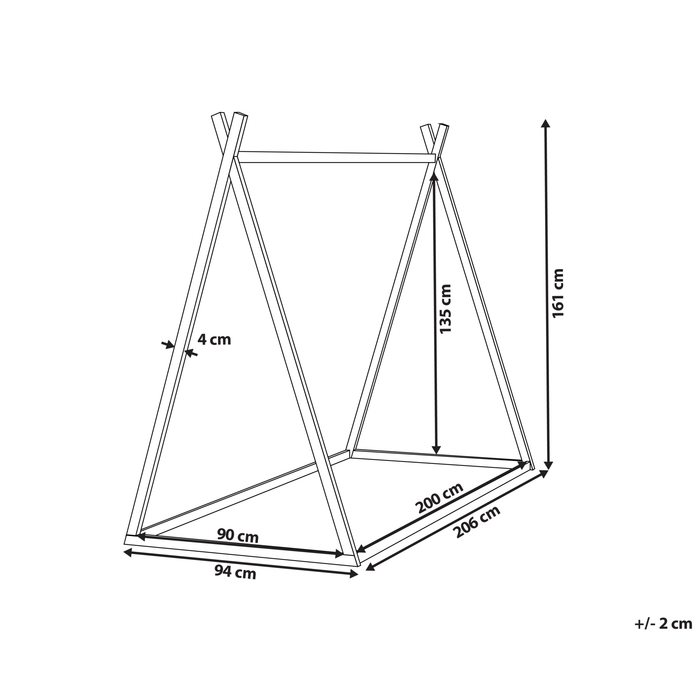 Beliani - SAURAT - Kinderbed - Grijs - 90 x 200 cm - Dennenhout