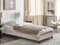 Beliani-ROANNE-Eenpersoonsbed-Lichtbeige-90 x 200 cm-Polyester
