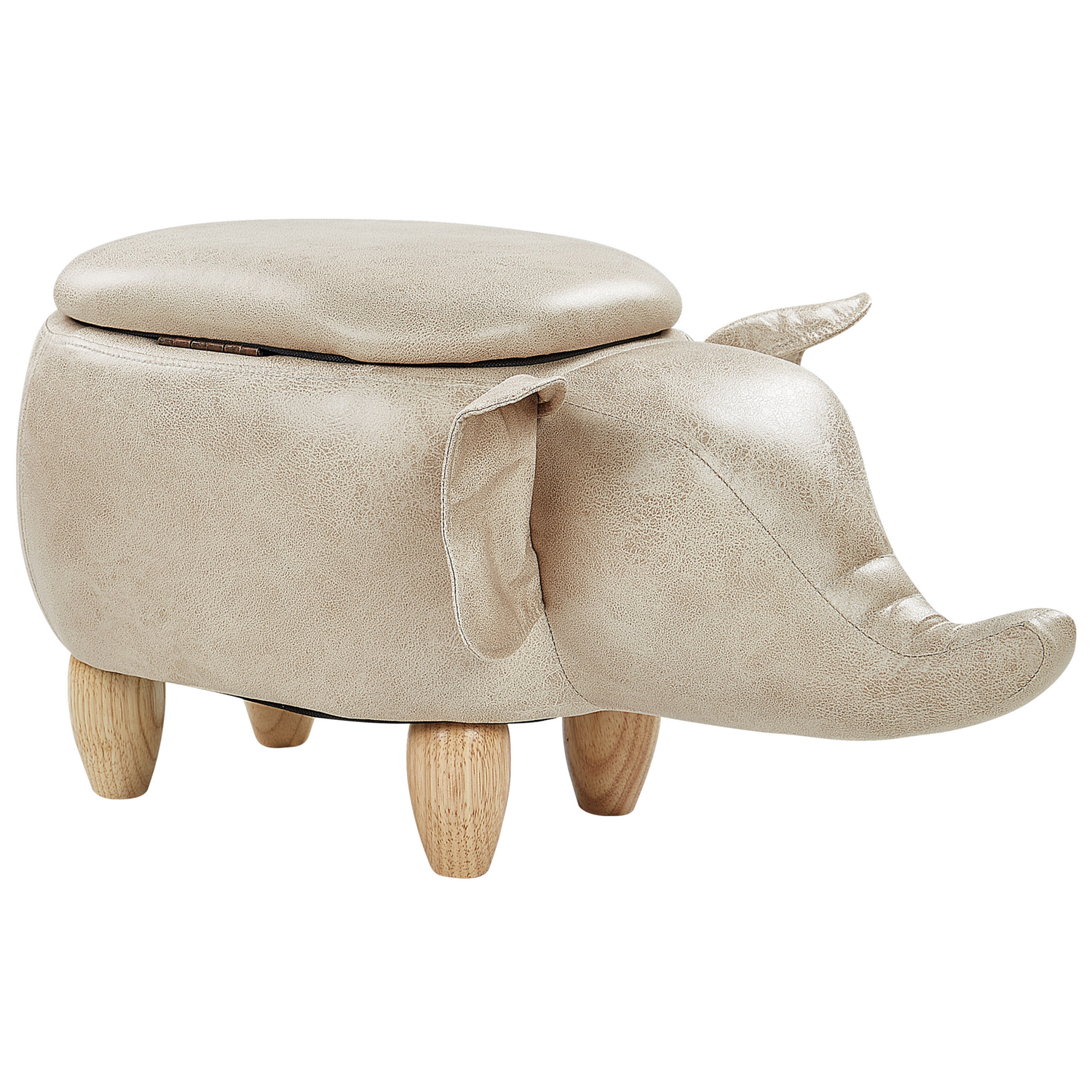 Beliani - ELEPHANT - Hocker - Taupe - Kunstleer